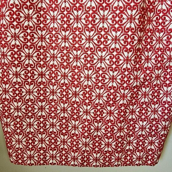 EUC BEAUTIFUL TALBOTS RED EMBROIDERED SHIFT DRESS SIZE 12 - Picture 10 of 15